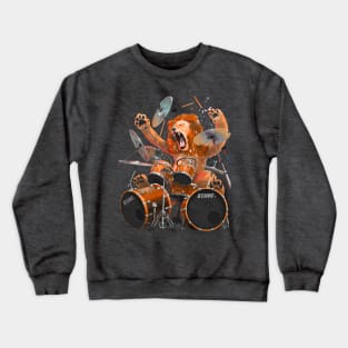 Lion Drummer Crewneck Sweatshirt